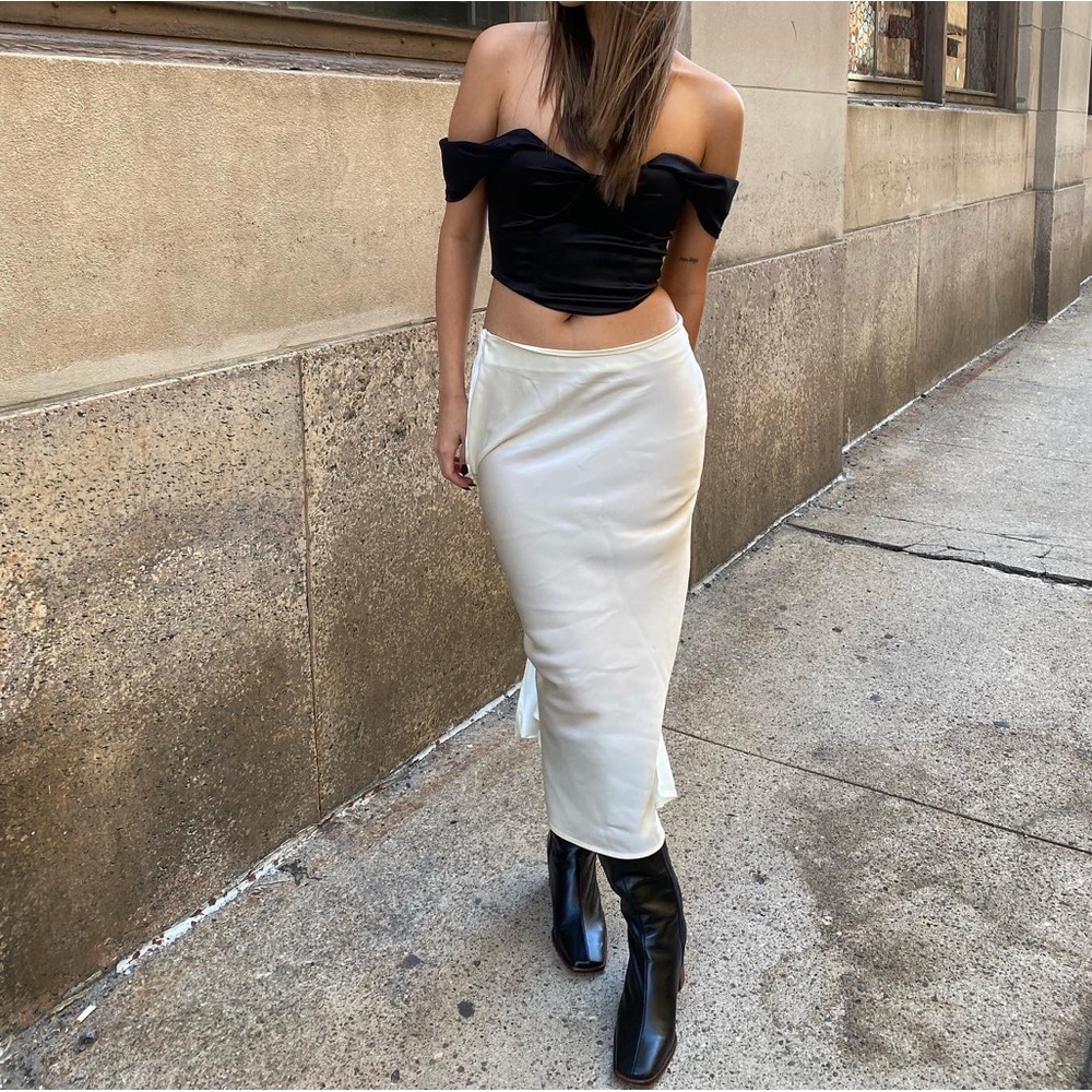 Princess Polly silk off shoulder bustier